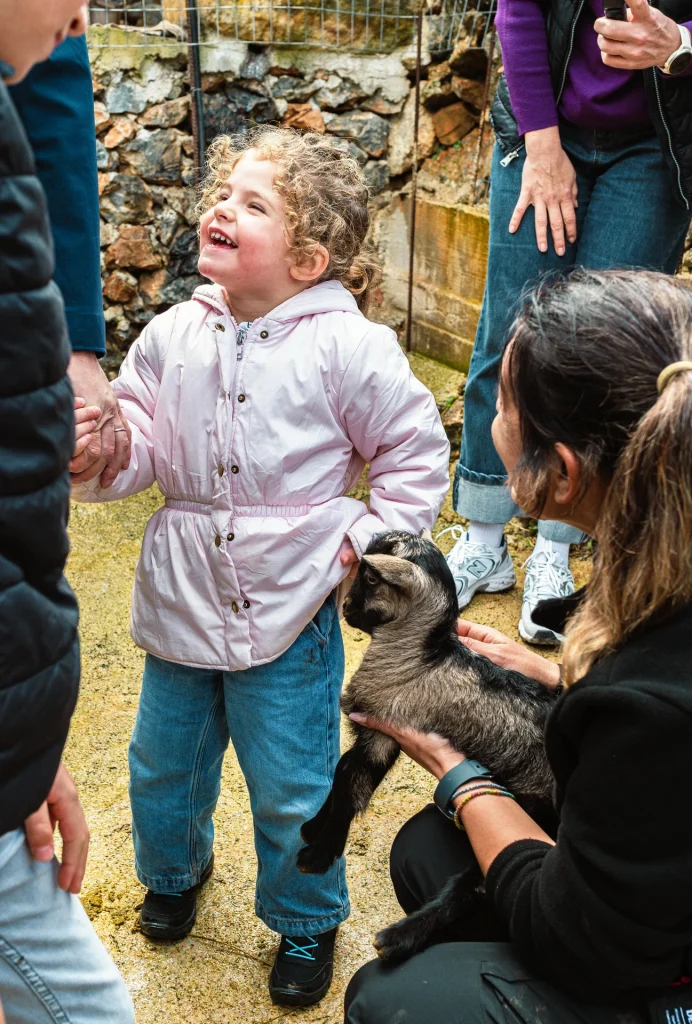 Happy child at Arevitis Farm Chania Crete