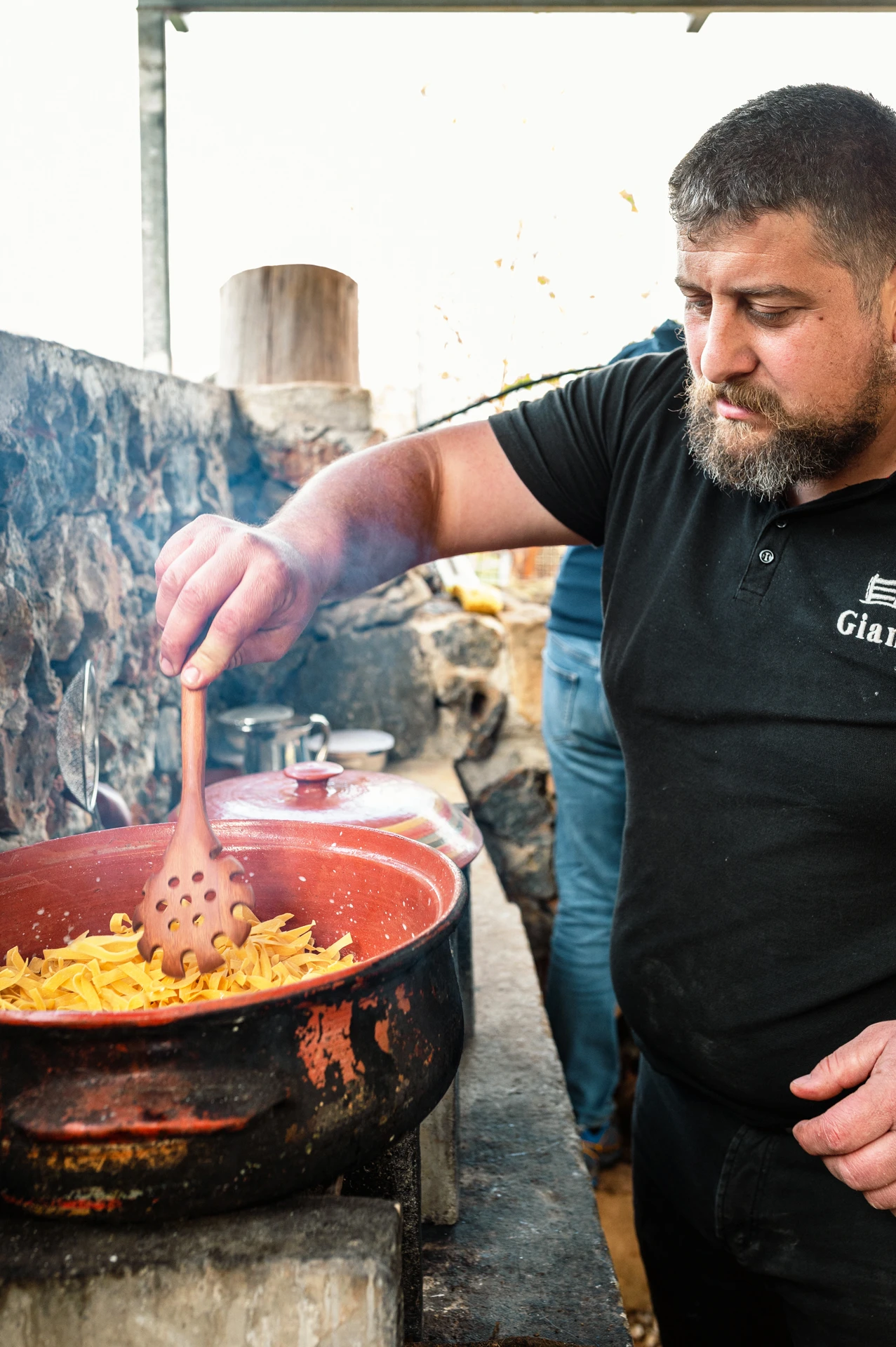 giannis coooking in Arevitis Farm Chania Crete